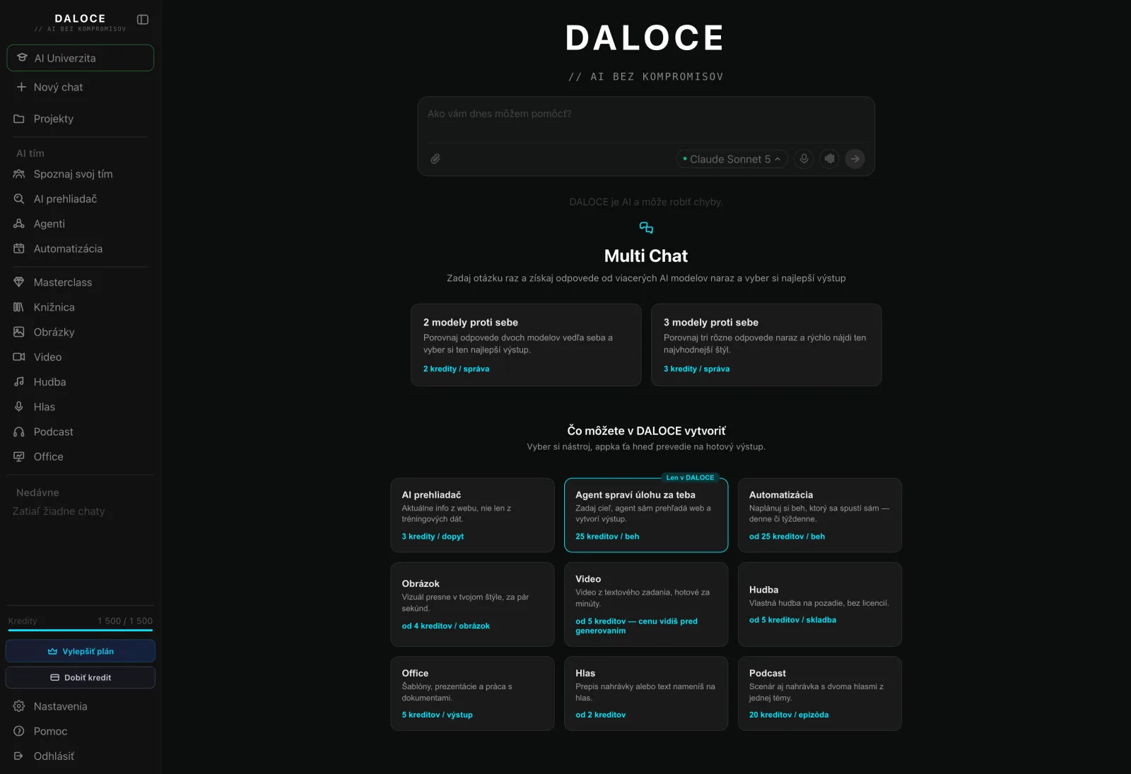 DALOCE — ukážka aplikácie s Multi Chat